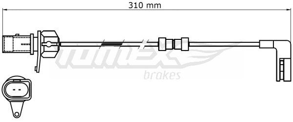 TOMEX BRAKES įspėjimo kontaktas, stabdžių trinkelių susidėvėjim TX 31-39